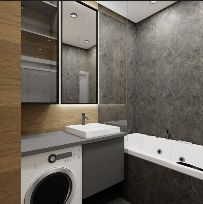 3D рендер современной ванной комнаты